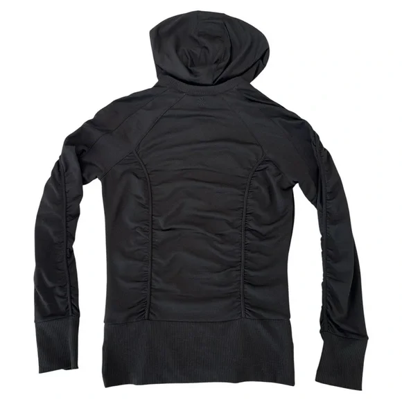 Ruched Zip Hooded Jacket Size Small - Picture 2 of 6